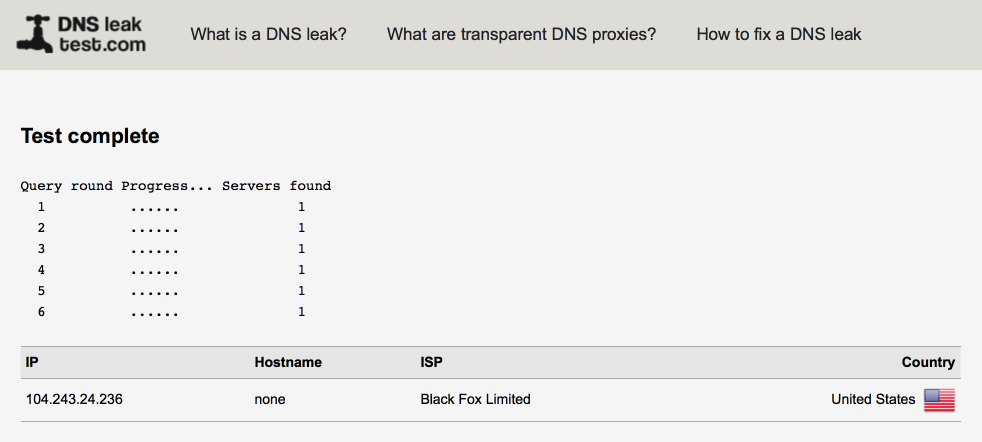 VPN Leak test