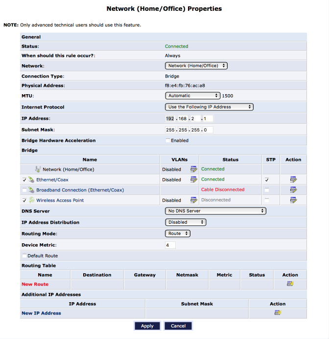 MI424WR Home Interface