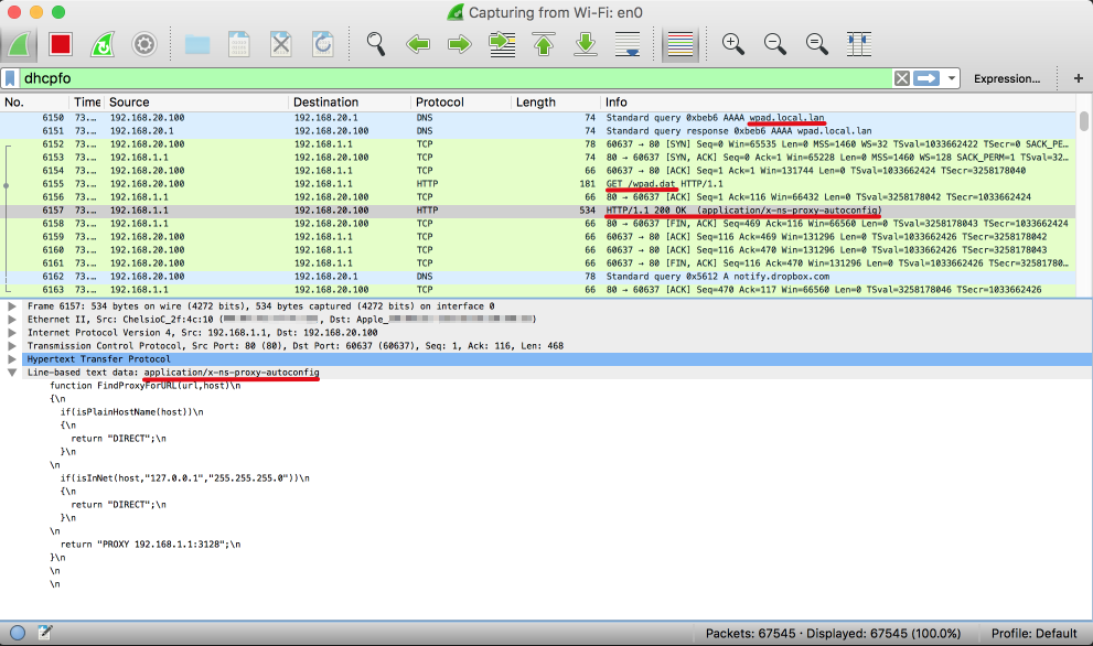 Wireshark verification