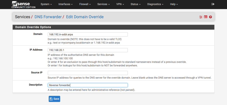 DNS Forwarder Domain Override