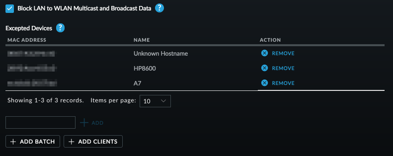 Block LAN to WLAN Multicast and Broadcast Data