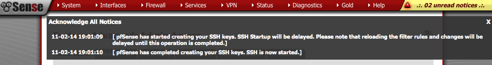 SSH keys generated