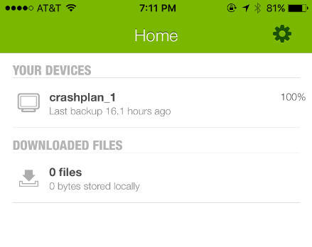 Crashplan iOS