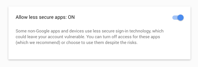 Google security setting