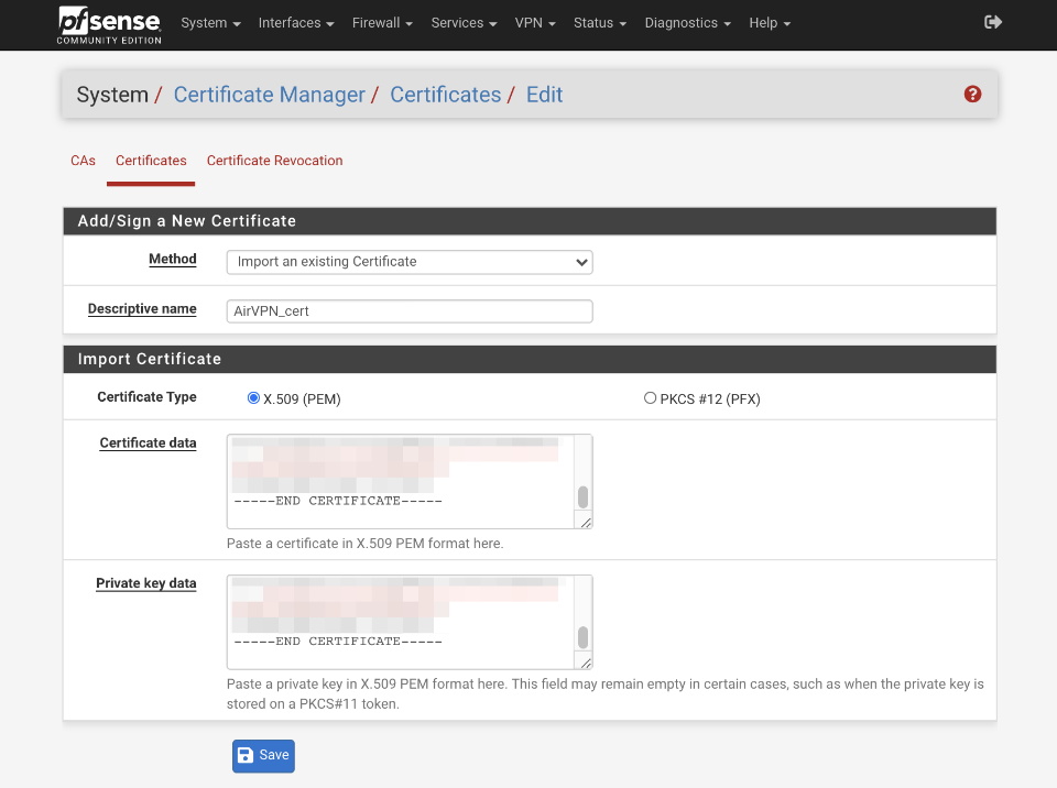 AirVPN certificate