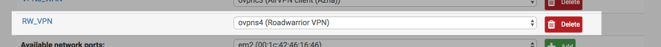 VPN server interface